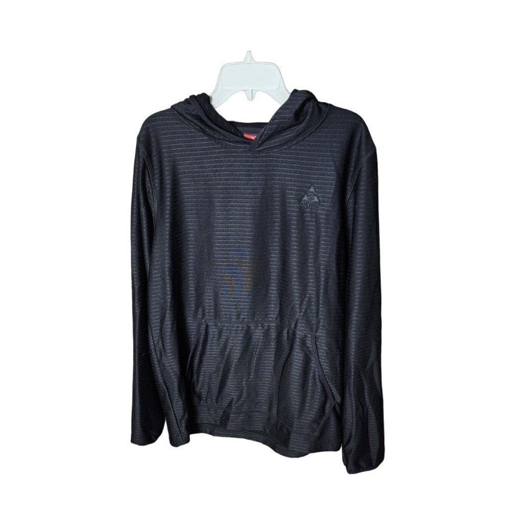 Men's Gerry Black Monochrome Stripe Hooded Pullover In Large